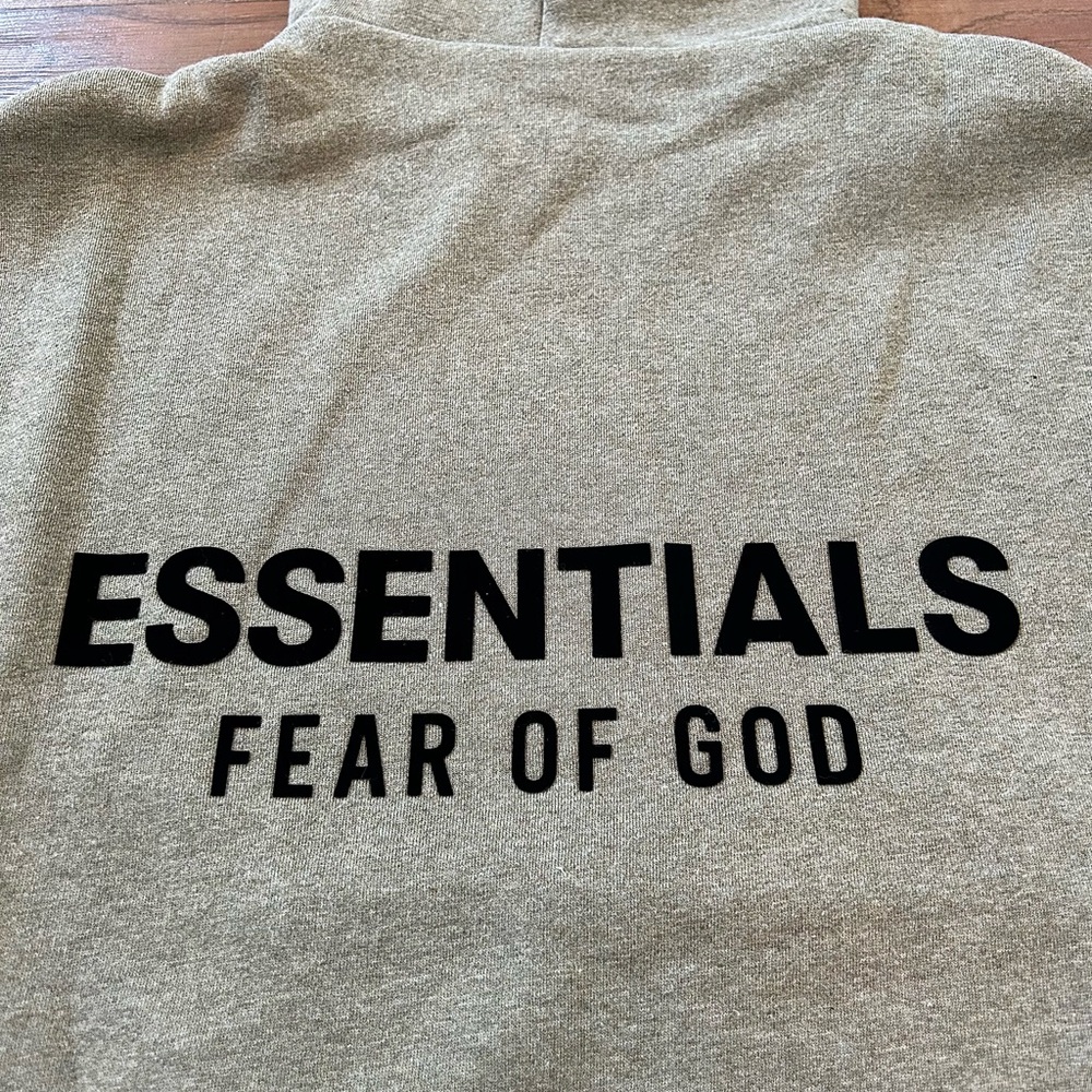 AUTHENTIC Fear of God Essentials Classic Full Zip Hoodie Homestead Heather SS25 - Picture 9 of 11